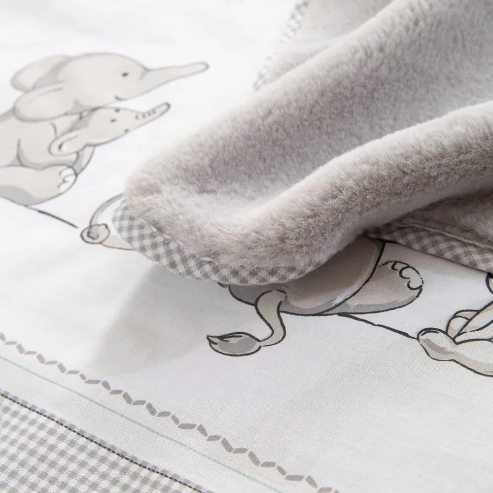 Coperta per bambini bianca/grigia in micropile 80x80 cm Sternenzauber – Roba