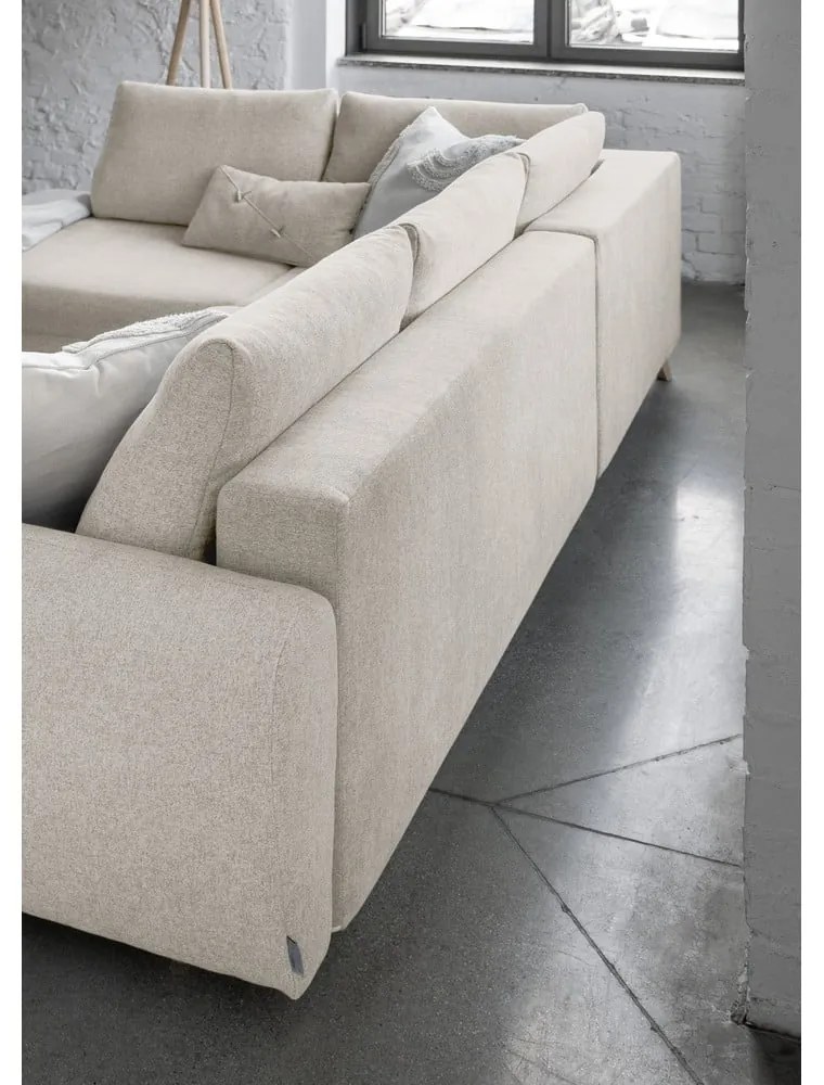 Divano letto beige a "U", angolo sinistro Scandic Lagom - Miuform