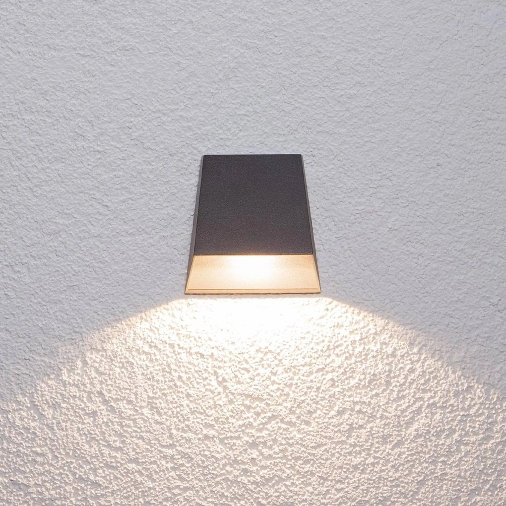Applique da esterni a LED Hanno Lucande, Nero, Alluminio, Moderno, Applique LED da esterni