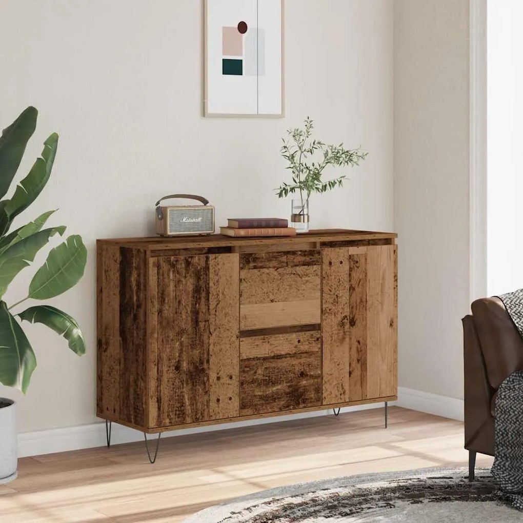 Credenza Legno Antico 104x35x70 Cm İn Legno Multistrato /