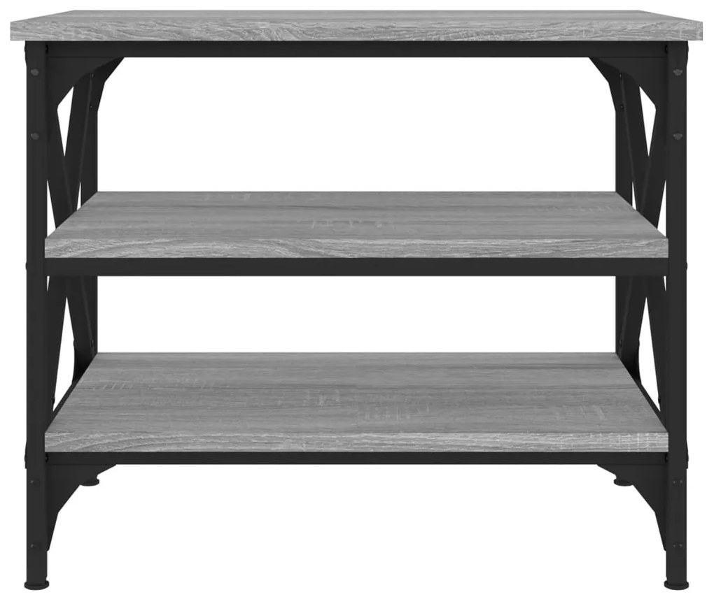 Tavolino grigio sonoma 55x38x45 cm in legno multistrato