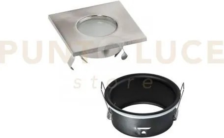 Faretto viper nikel quadrato ip65 8,2x8,2x5,6cm in metallo e vetro ...