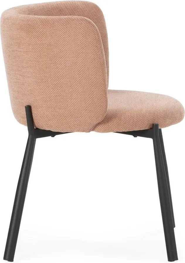 Set di sedie da pranzo color pesca in imbottito 2 pz Ginny – MOME