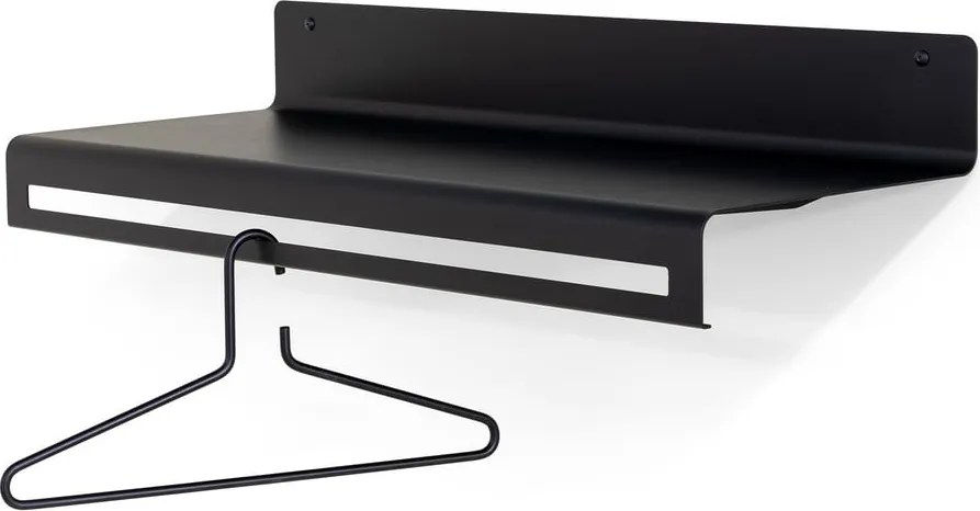 Attaccapanni da parete nero in metallo con scaffale 78 cm Sway – Spinder Design