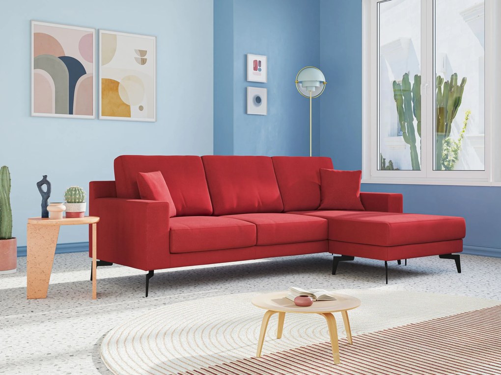 Prestige divano angolare reversibile in microfibra smacchiabile T11 rosso