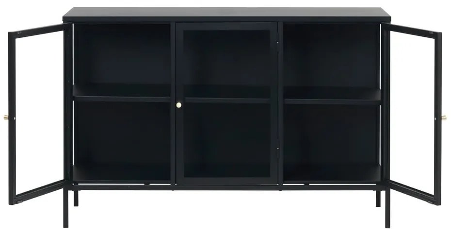 Vetrina in metallo nero 132x85 cm Carmel - Unique Furniture