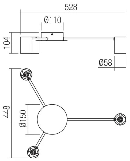 Redo 01-4049 - Faretto NOA 3xGU10/10W/230V oro