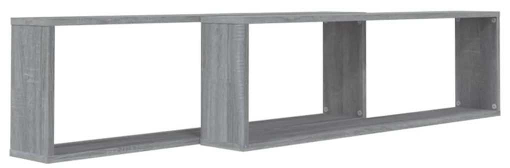 Mensole cubo muro 2pz grigio sonoma 100x15x30 legno multistrato