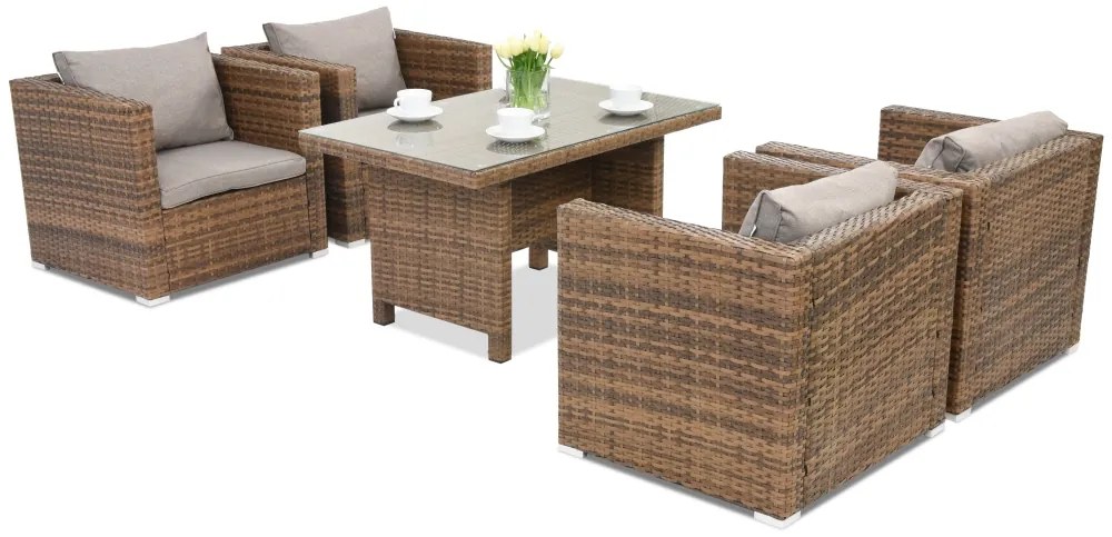 Mobili da giardino in rattan sintetico Roma Premium 4 Garden Point marrone