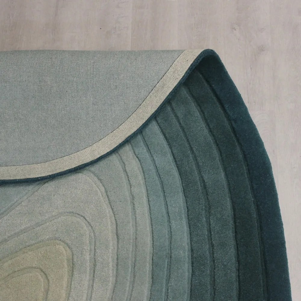 Tappeto blu in lana 160x230 cm Puddle Ombre Wool - Flair Rugs
