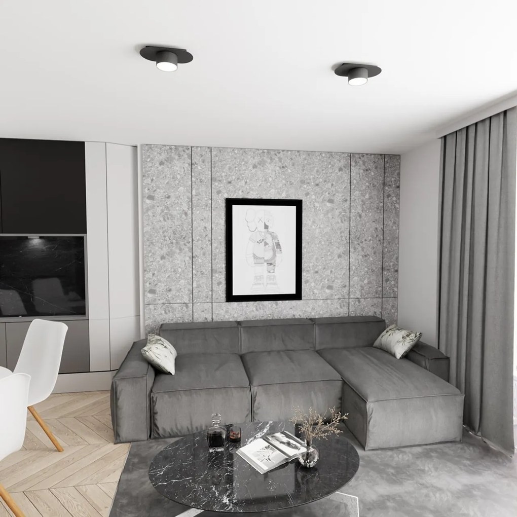 Lampada da soffitto in acciaio STILO 1 GX53 nera da interno