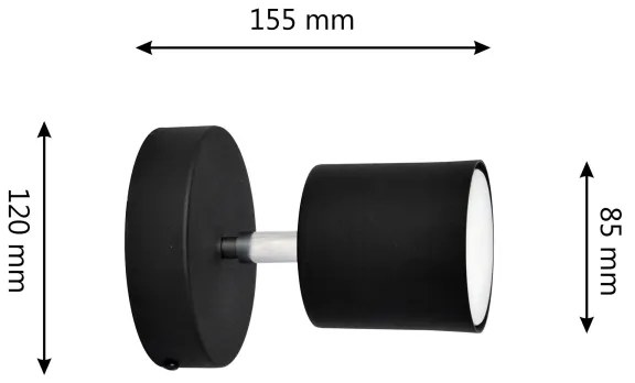 Faretto da parete PUNTA 1xGX53/10W/230V nero