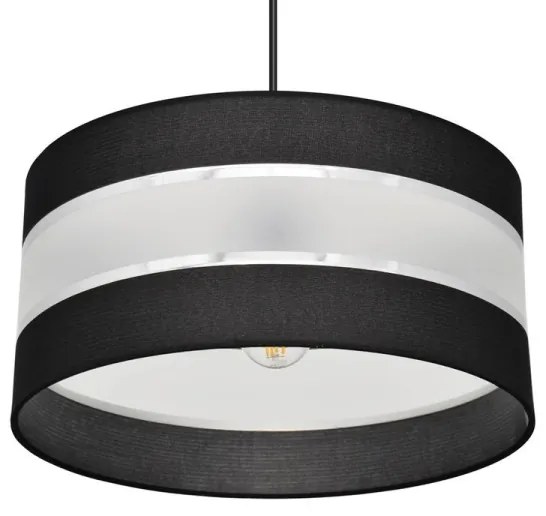 Lampadario a sospensione con filo HELEN 1xE27/15W/230V diametro 40 cm nero/argento