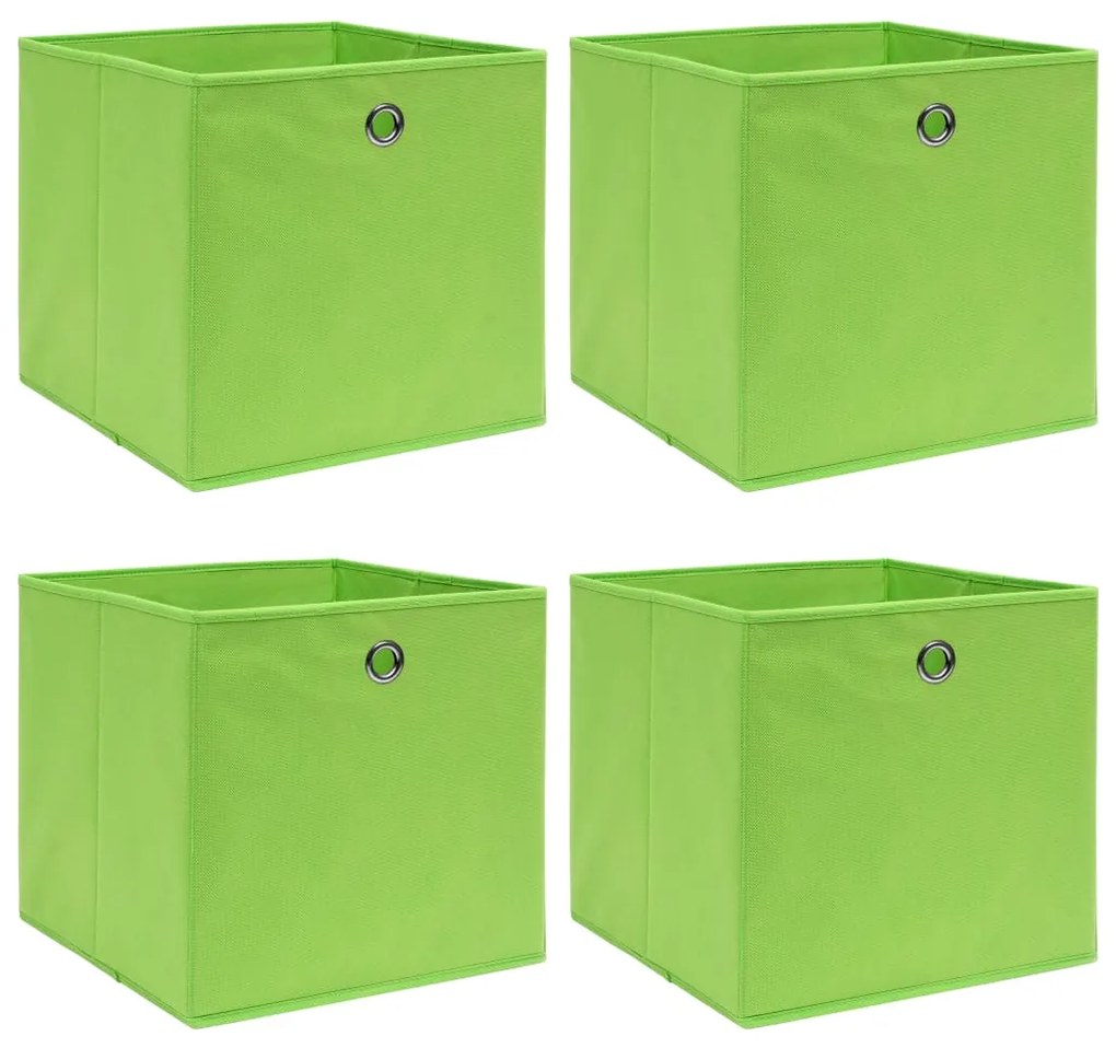 Scatole Portaoggetti 4pz Verdi 32x32x32 Cm Tessuto /
