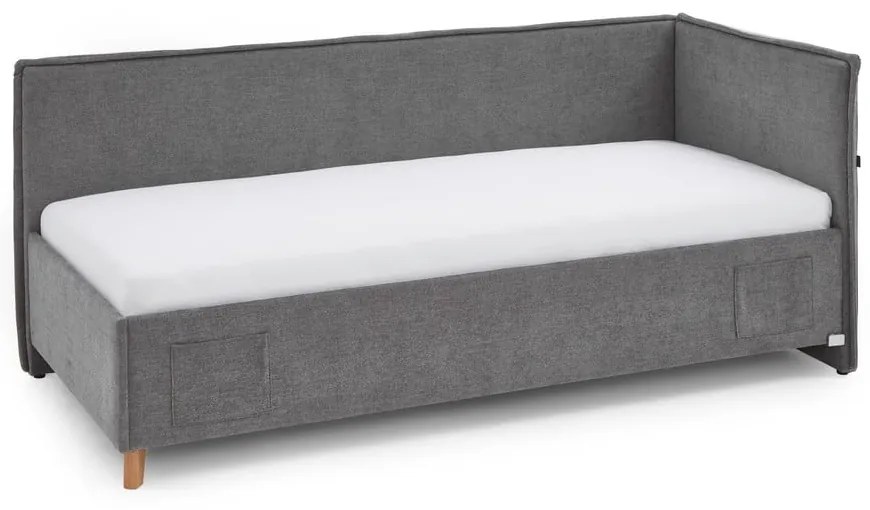 Letto da bambini con sponde grigio imbottito rete non inclusa 90x200 cm Fun – Meise Möbel
