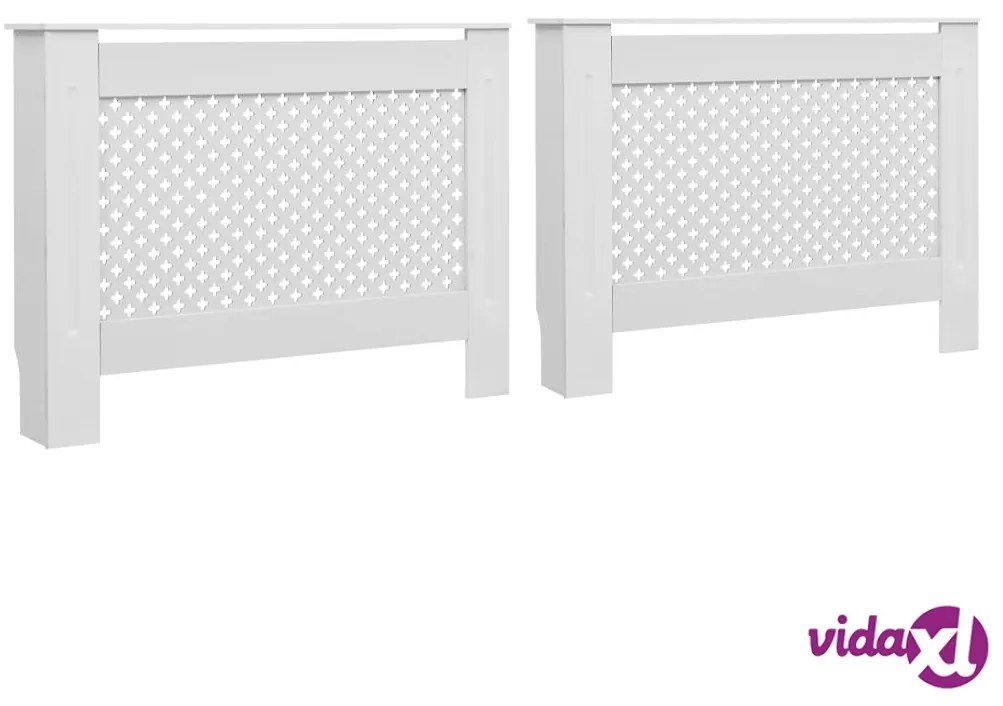 vidaXL Coperture per Radiatori 2 pz Bianche 112x19x81,5 cm in MDF