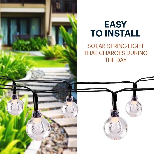 Grundig - Catena LED solare 50xLED/8 funzioni 6,9m bianco caldo