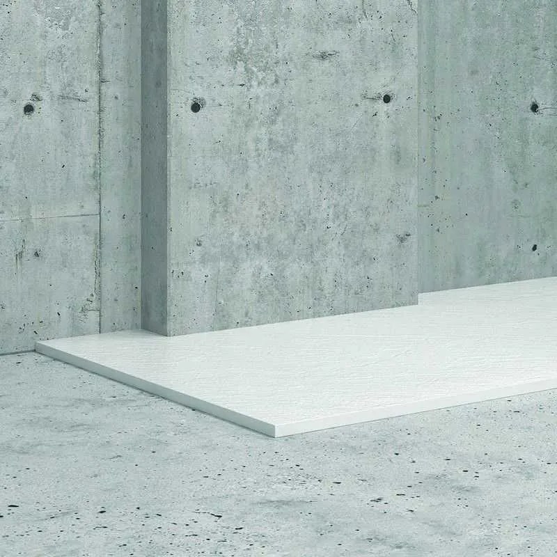 Kamalu - piatto doccia 170x70 cm effetto pietra colore bianco