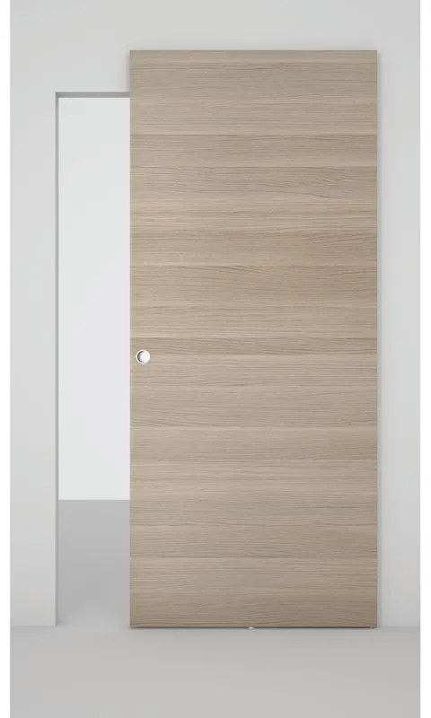 Porta scorrevole Space Rovere Tonda in legno, L 101 x H 230 cm, con binario SPACE : Scorrevole esterno muro con binario invisibile