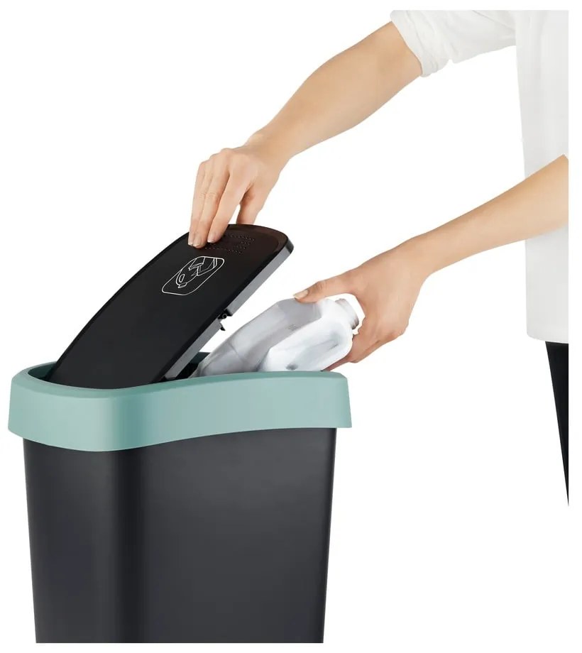 Bidone per rifiuti in plastica riciclata 50 L Twist - Rotho