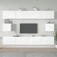 Set di Mobili Porta TV 6 pz Bianco in Legno Multistrato 3114366