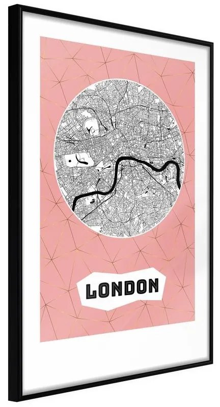 Poster City map: London (Pink)