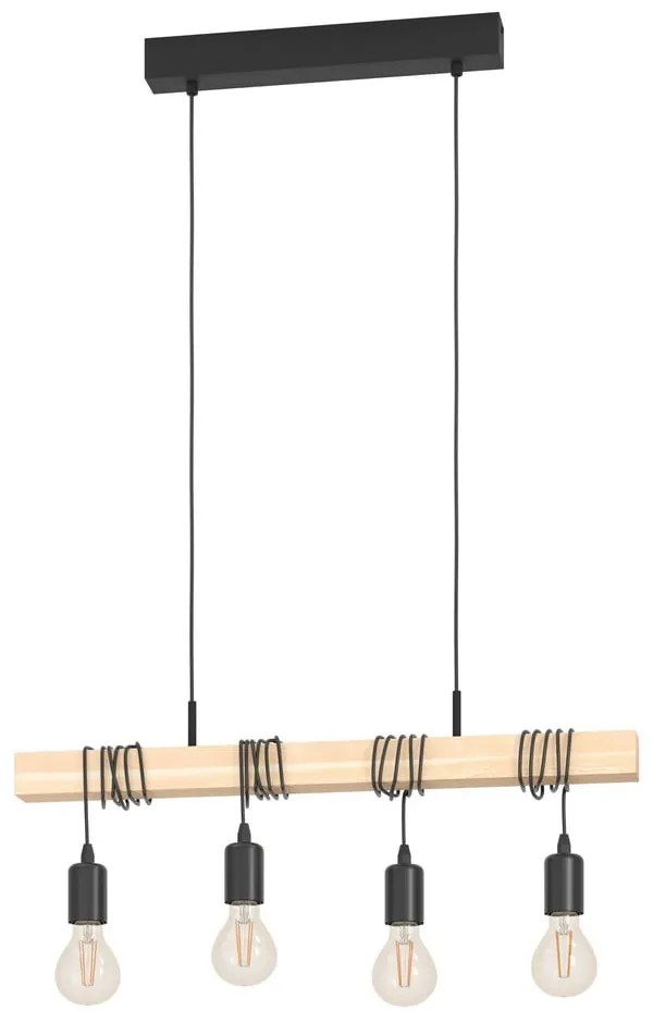Lampadario nero/di colore naturale TOWNSHEND – EGLO