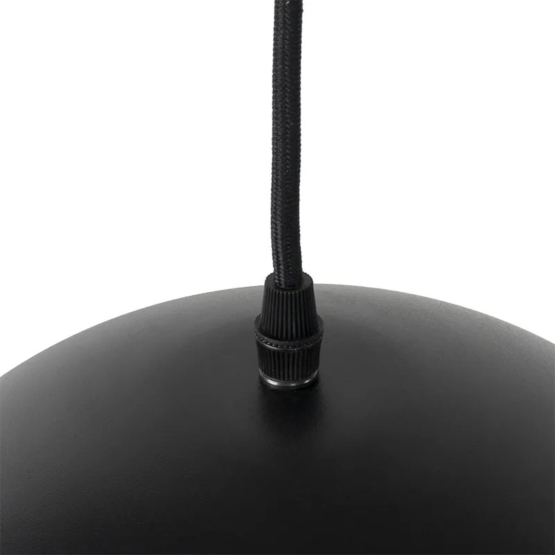 Lampada a sospensione industriale nera con oro 3 luci - Magnax