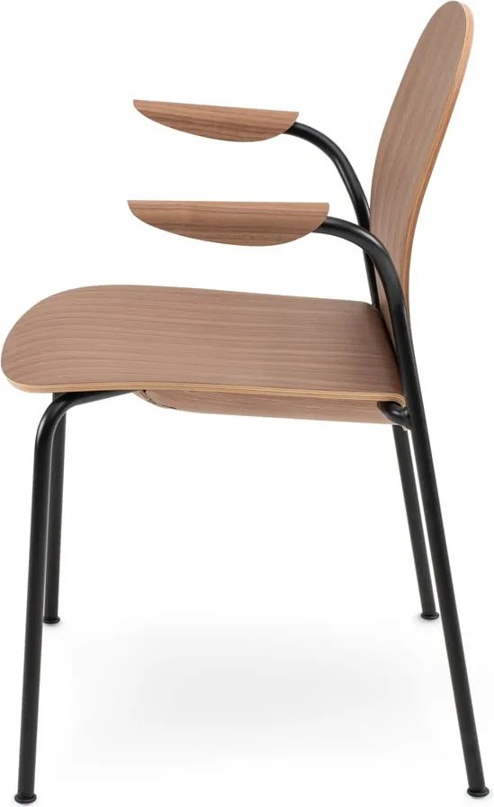 Sedie da pranzo in set marrone cognac/di colore naturale con effetto noce con braccioli/impilabili 2 pz Book – Gazzda