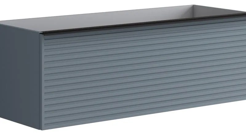 Mobile da bagno da fissare sotto lavabo L 120 x H 40 x P 45.5 cm indaco, 2 cassetti Pixel stripes