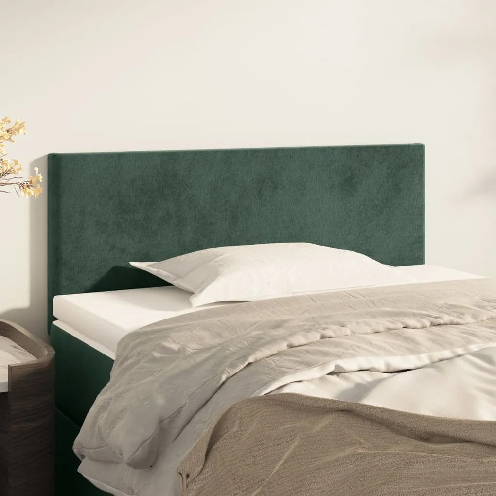 Testiera Verde Scuro 90x5x78/88 Cm İn Velluto /