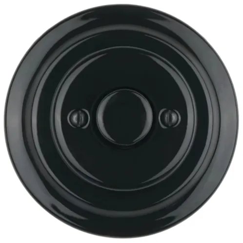 Bohemia-Design - Dimmer rotativo in porcellana stile retrò con placca 250V/10A nero