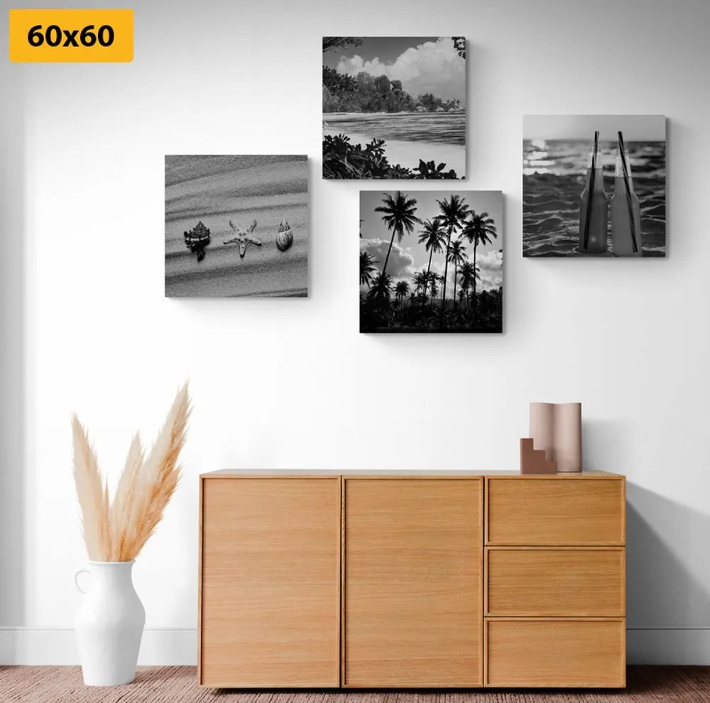 Set di quadri – Vacanza al mare in bianco e nero