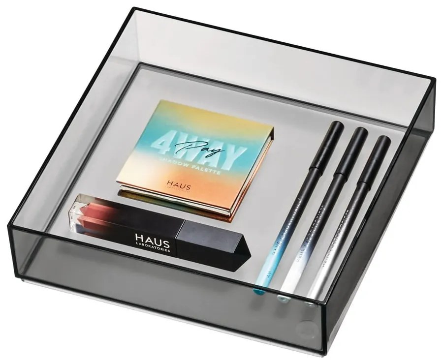 Organizer da bagno nero opaco per cosmetici in plastica riciclata - iDesign