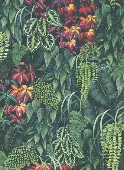 Osborne & Little Carta da parati Green Wall - Emerald Green / Red