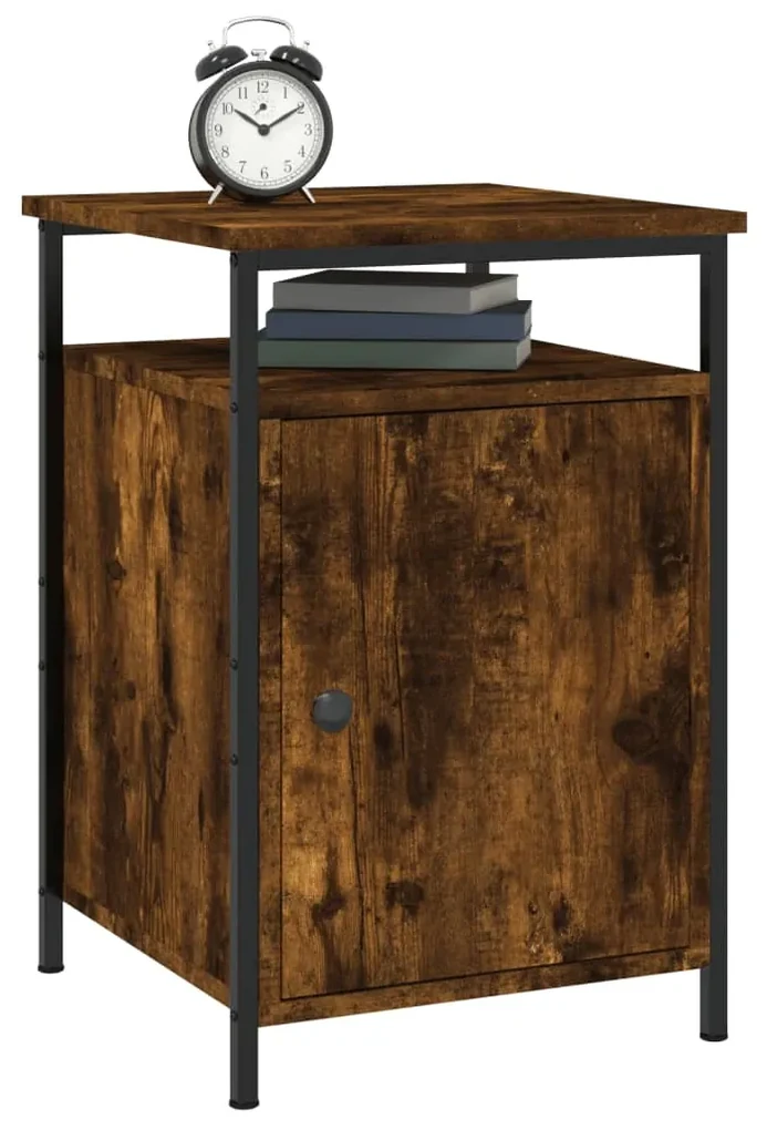 Comodini 2 pz rovere fumo 40x42x60 cm in legno multistrato