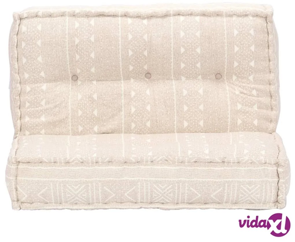 vidaXL Pouf 100x100x20 cm in Tessuto Beige