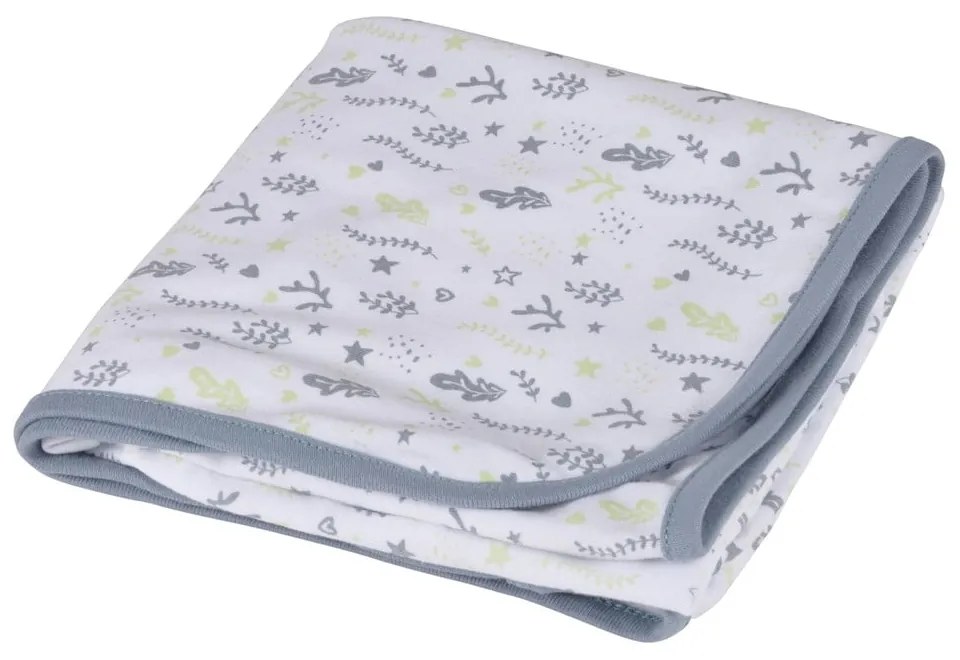 Coperta per bambini bianca/grigia in cotone 75x75 cm Ocean – Bébé Douceur