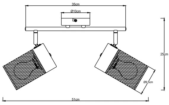 Brilliant - Faretto KAMOLO 2xE27/40W/230V nero