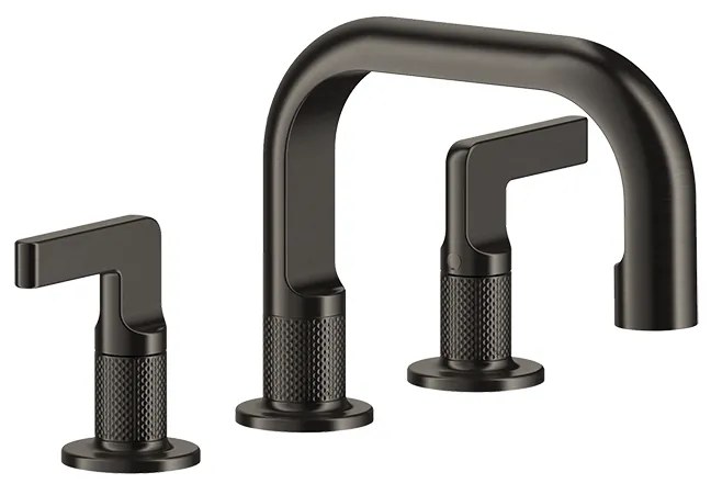 Gruppo Lavabo 3 Fori con maniglie a leva con scarico Nero Xl inciso 58011 Gessi