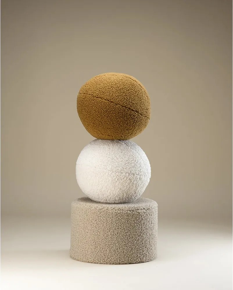 Pouf per bambini marrone chiaro con rivestimento in bouclé – Wigiwama