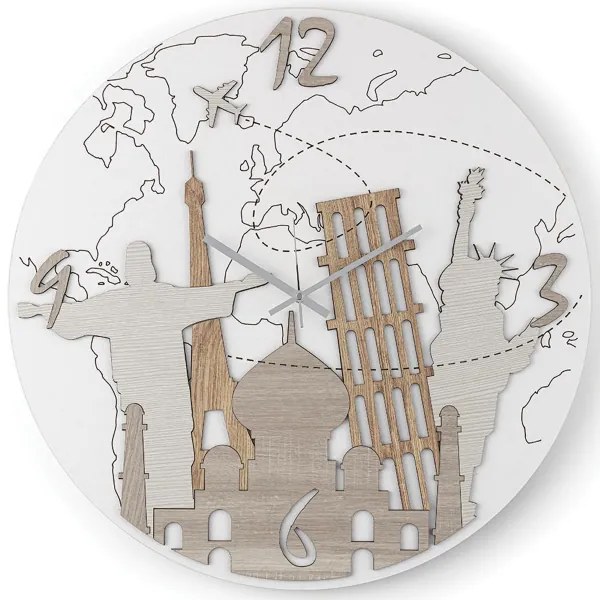 Orologio tondo da parete 30 cm in legno laminato BRC - MONUMENT