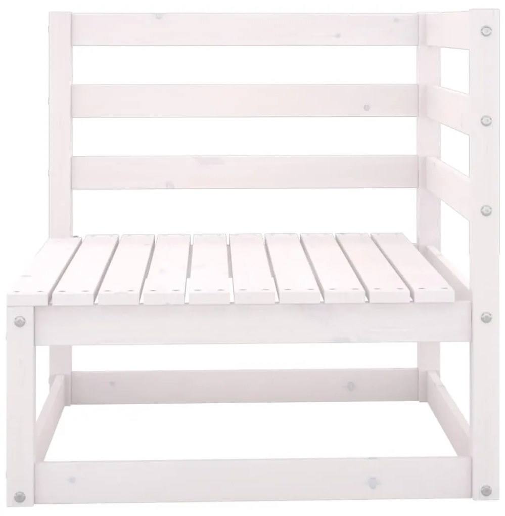 Set Divani da Giardino 3 pz Bianco in Legno Massello di Pino