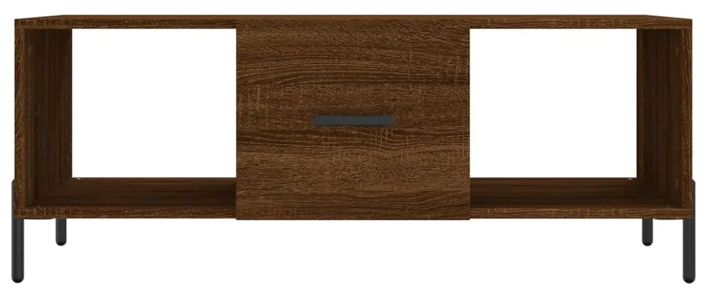 Tavolino salotto rovere marrone 102x50x40 cm legno multistrato