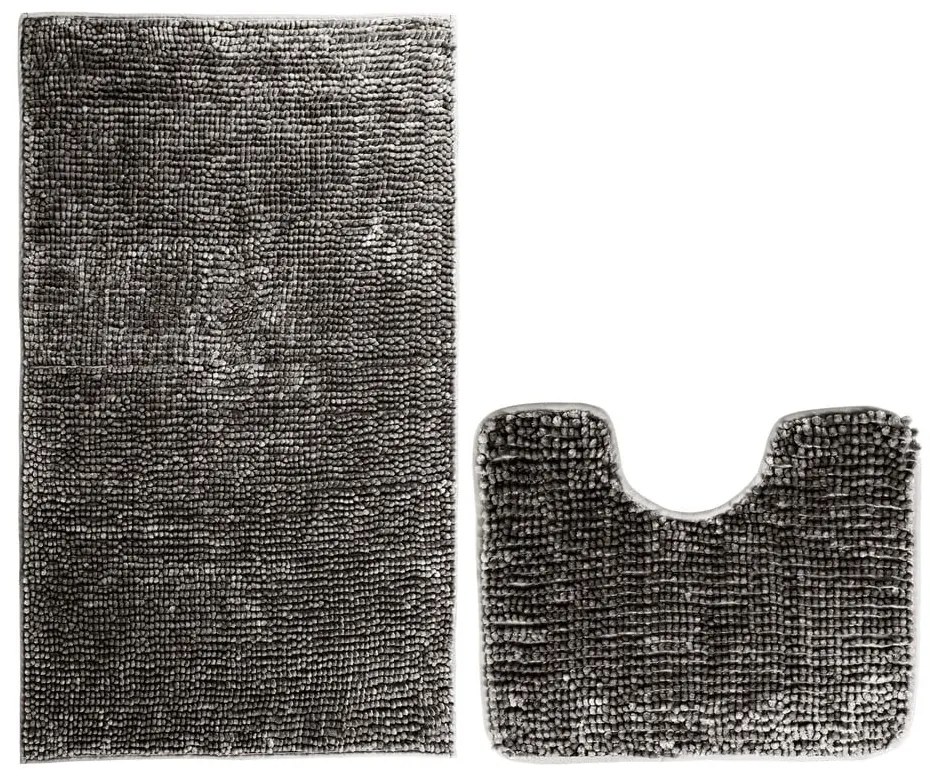 Set di tappetini per il bagno grigio scuro 2 pz per WC 80x50 cm Bati – Restilo