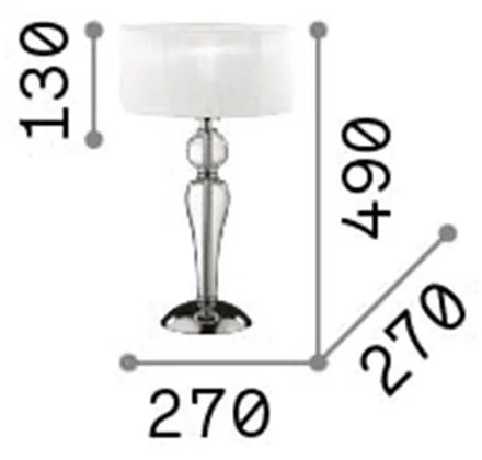 Lampada Da Scrivania Contemporanea Duchessa Metallo Trasparente 1 Luce E27 Small