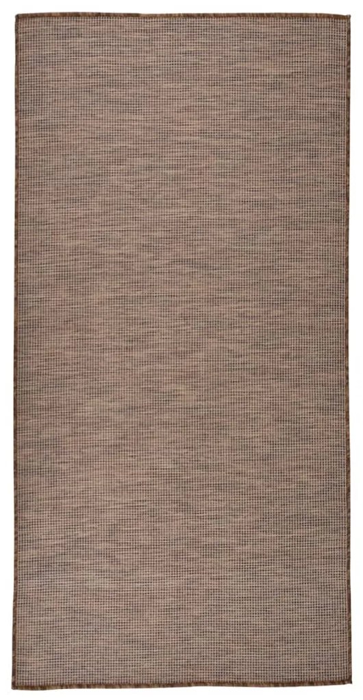Tappeto Da Esterni A Tessitura Piatta 100x200 Cm Marrone /