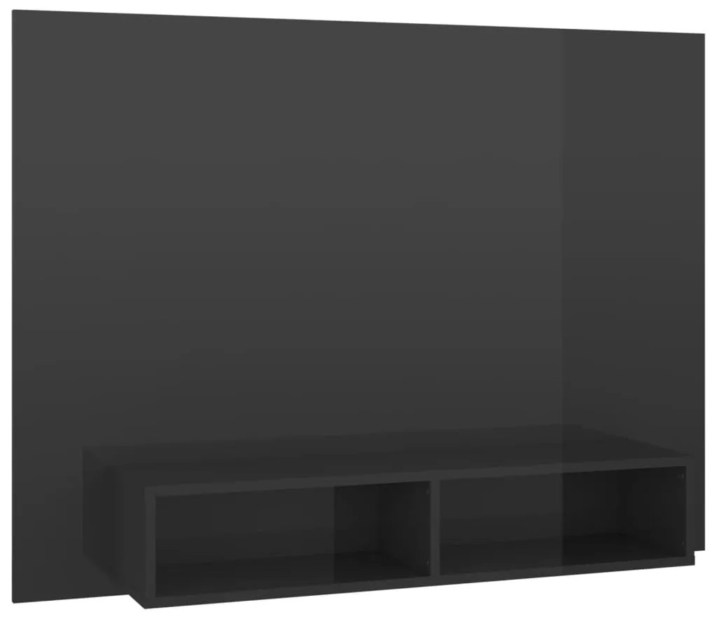 Mobile TV a Muro Grigio Lucido 120x23,5x90 cm Legno Multistrato