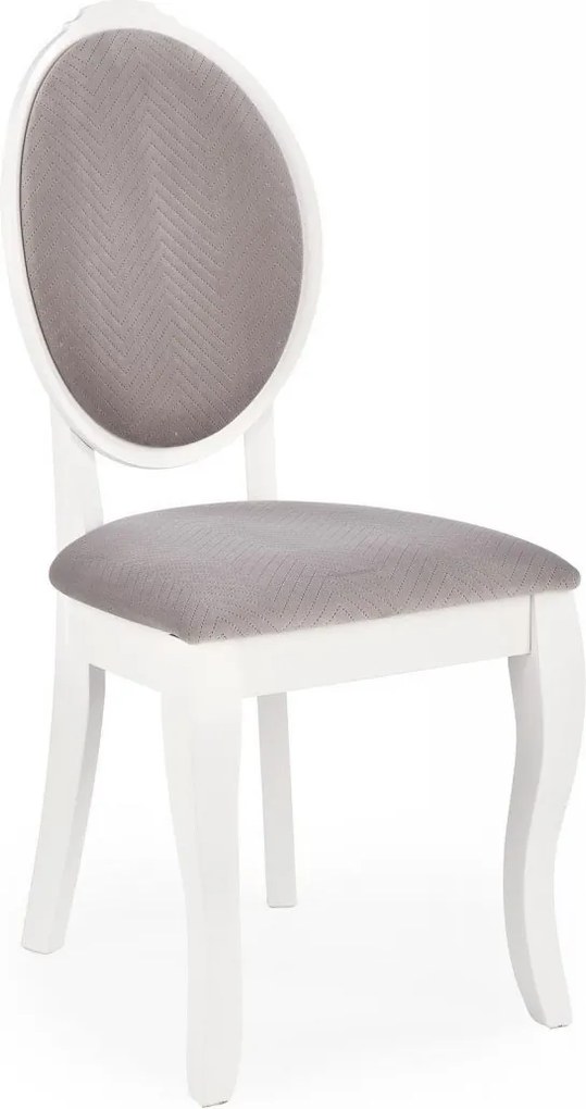 Sedia imbottita Velo grigio/bianco - H96