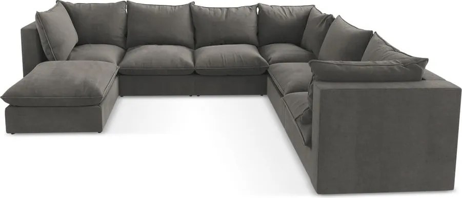 Divano angolare grigio scuro (con penisola a destra/a U) Manao – Makamii
